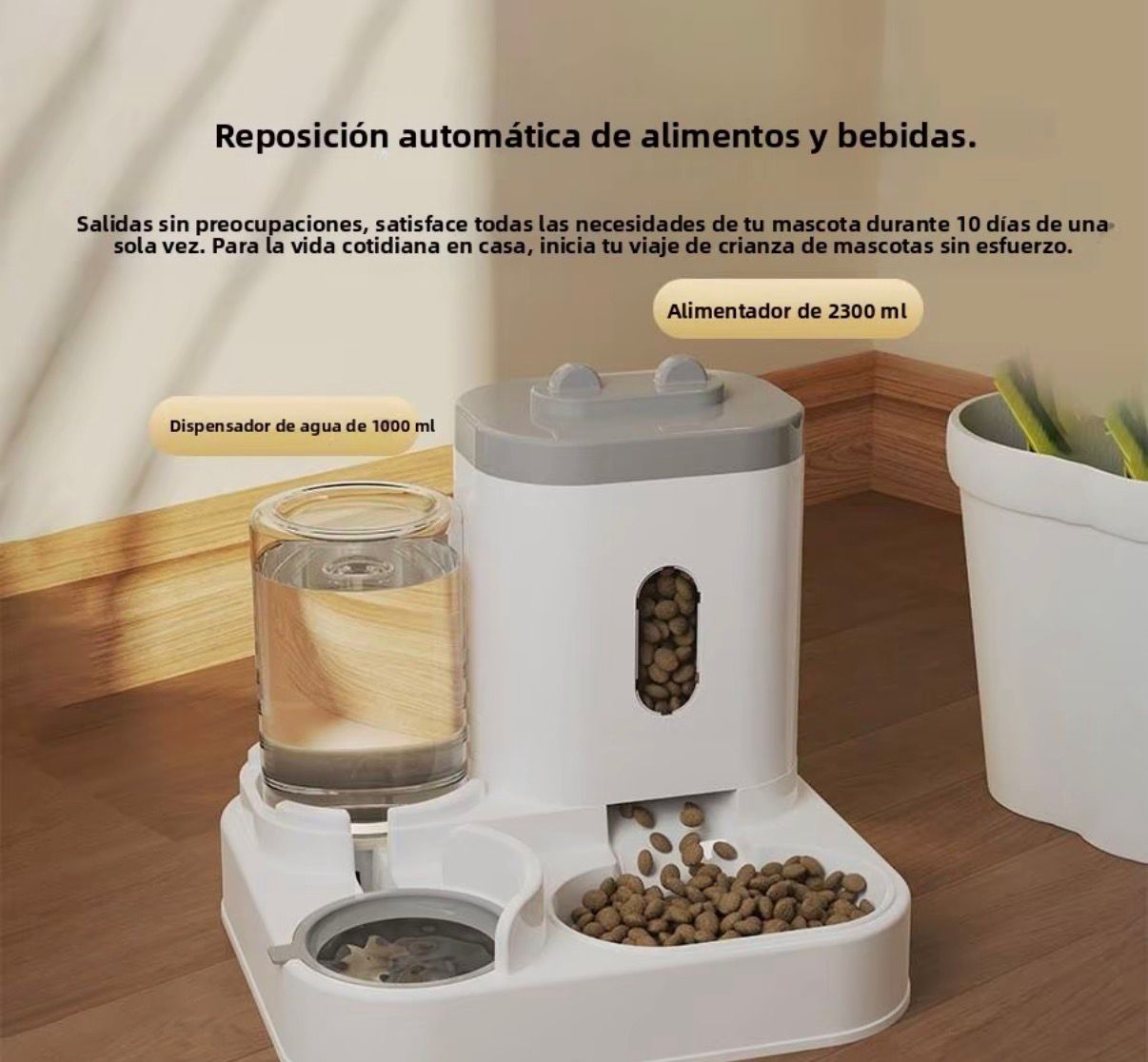 Comedero y Bebedero Automático 2 en 1 para Mascotas